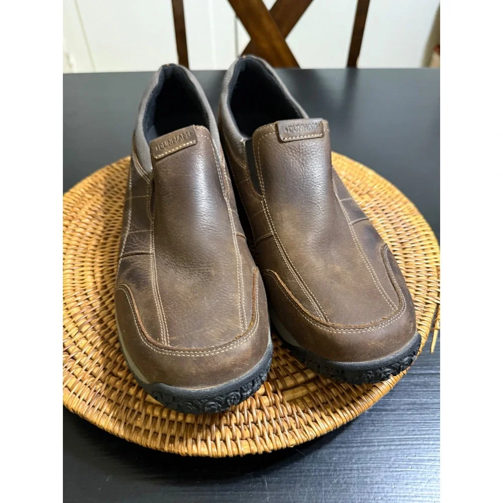 Dunham Cloud Mens Brown Leather Slip On Loafers DAN04BR Size 15 D